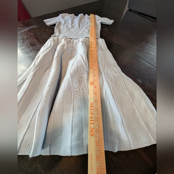 Sandro Meissa Fit And Flare Dress, Women's M/6, Blue/Grey, NWT - Picture 10 of 12